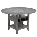 Counter Height Dining Table With Built In Lazy Susan And Storage Shelves