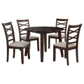 Verety - 5 Piece Round Dining Set With Chairs - Dark Brown