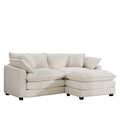 Modern Oversized Modular Cushion Sofa With Ottoman, Low Back, Deep Seating Sofa Set