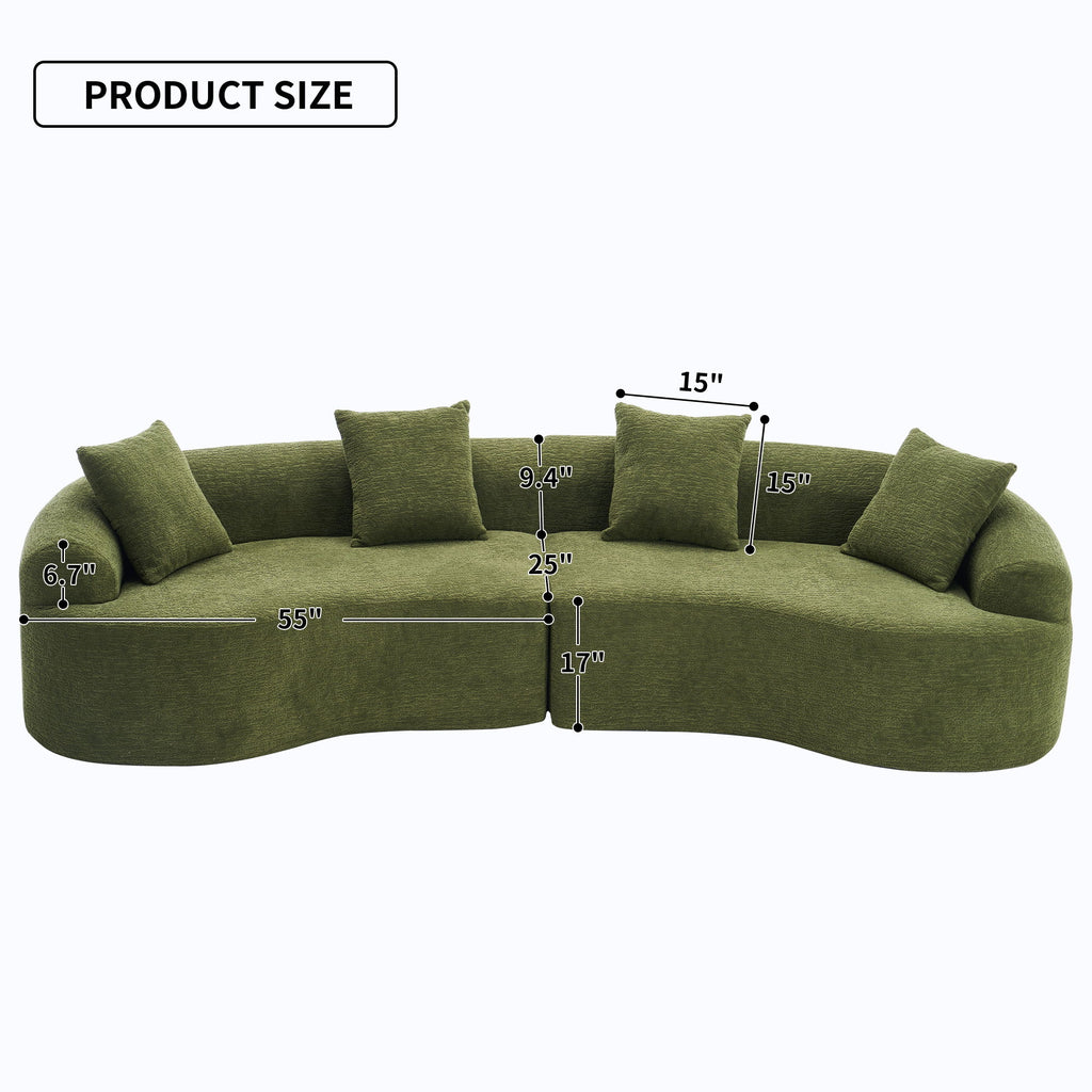 4 Seater Sofa With Fabric, 30D, 60 Hardness Full Sponge, 4 Pillow For Living Room, Home Furniture Sleeper Sectional Sofa For Apartment