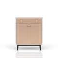 Bar Cabinet With Large Storage - White / Pecan
