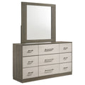 Edmondson - 9 Drawer Dresser With Mirror - Natural / Gray