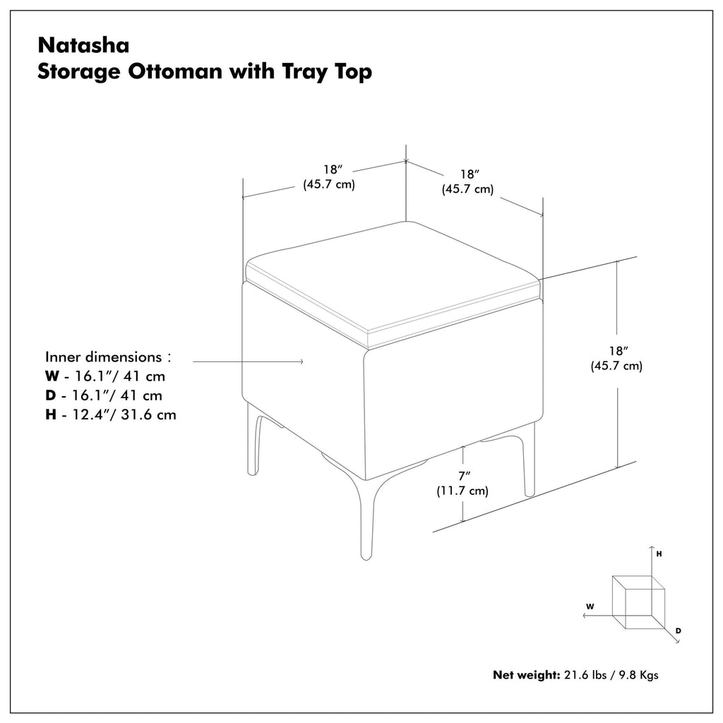 Natasha - Multifunctional Storage Ottoman With Tray