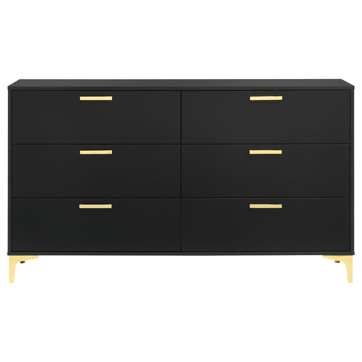 Lexie - 6 Drawer Rectangular Dresser - Black
