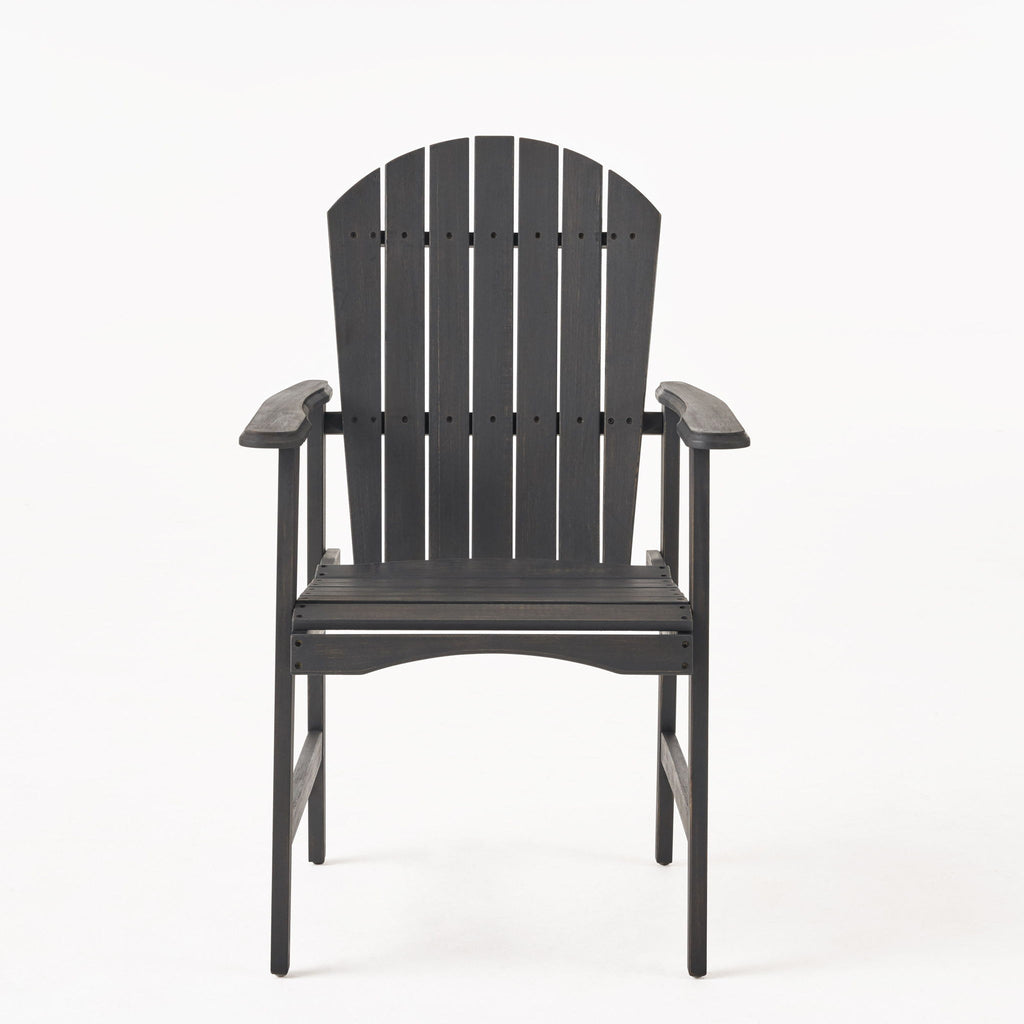 Outdoor Weather Resistant Acacia Wood Adirondack Dining Chairs (Set of 2)
