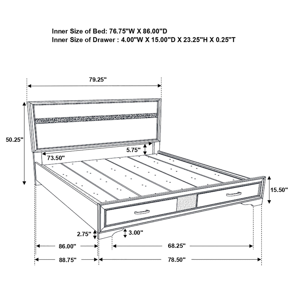 Storage Platform Bed 2 Drawer