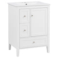 Modern Bathroom Vanity With Sink, Soft Close Drawers & Door, Storage Rack