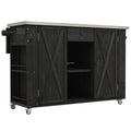 Outdoor Kitchen Island With Stainless Steel Top, Ample Storage Space, Towel And Spice Racks And A Bottle Opener