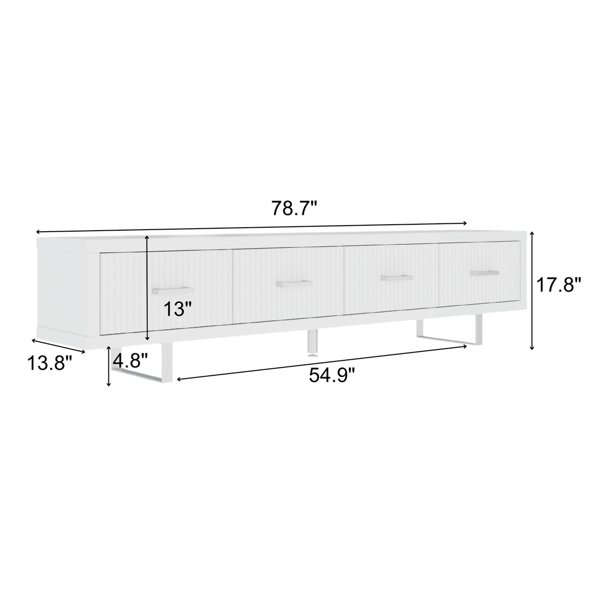 TV Stand With Slatted Drawers