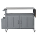 Foldable Outdoor Kitchen Island With Lockable Wheels, Storage Cabinet And Towel Rack For Patio