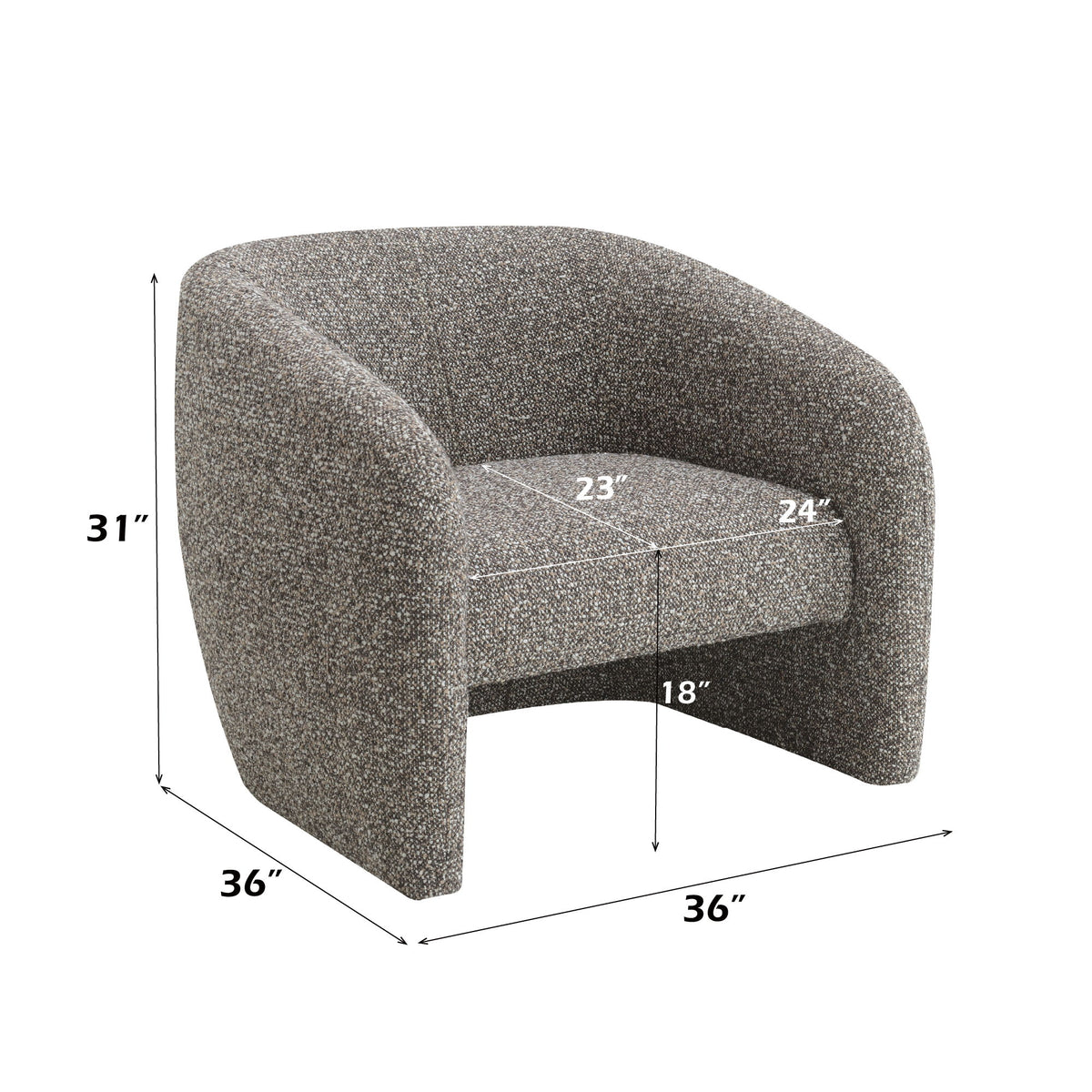 Livia - Accent Chair - Brown / Gray