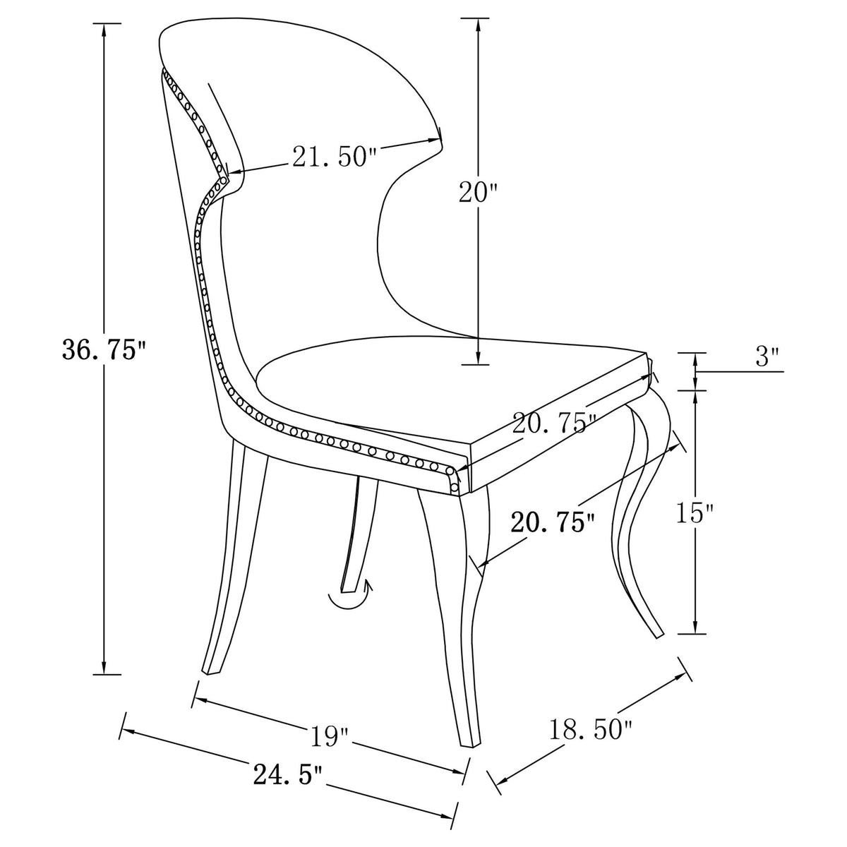 Daphne - Upholstered Dining Side Chair (Set of 2)