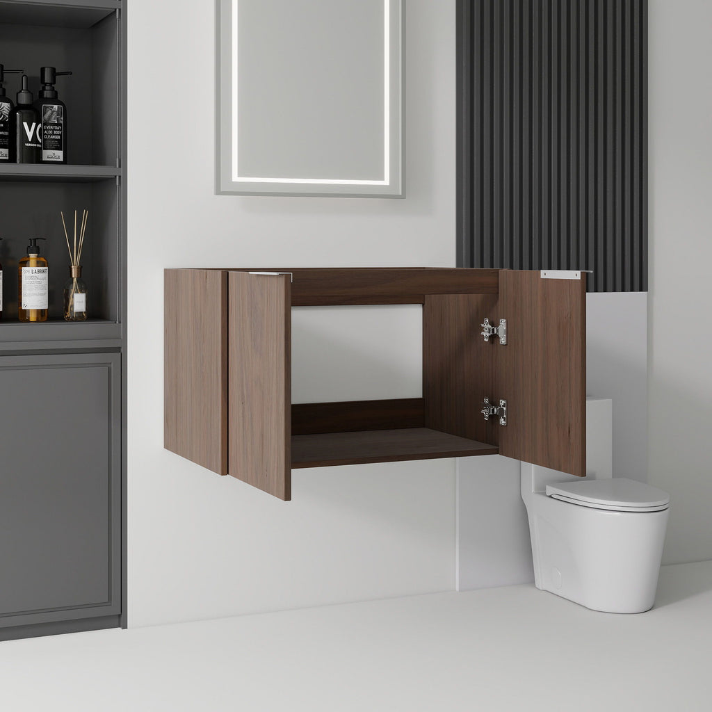 Floating Bathroom Vanity Cabinet With Soft Close Double Doors, Spacious Interior Storage, Wall Mounted, Cabinet Only