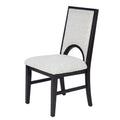 Upholstered Dining Chairs With Arched Cutout Backrest (Set of 2) - Black / White