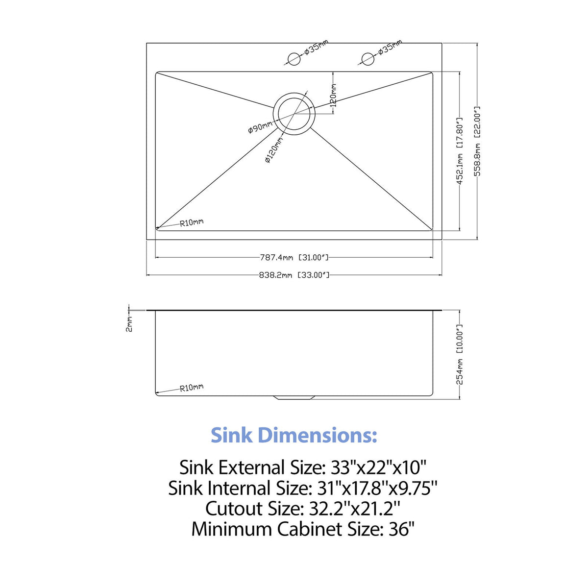 Drop In Kitchen Sink With Pull Down Faucet And Soap Dispenser