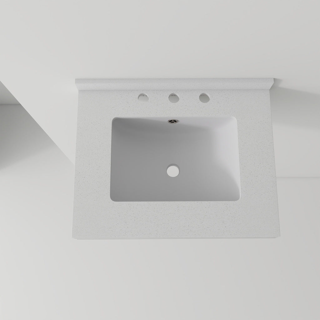Basin Sink With 2" Thick Rim, Triple Faucet Holes, Sink Only