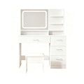 Vanity With LED Mirror And Storage Drawers For Bedrooms - Cream White