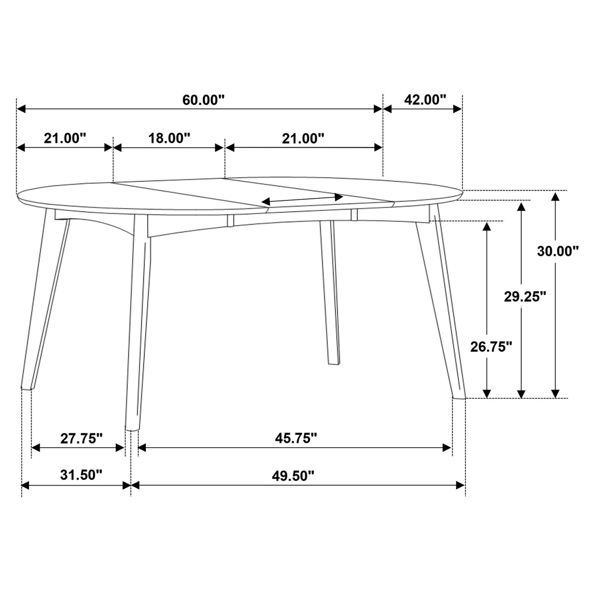 Thomson - Oval Dining Table With Removable Leaf - Walnut