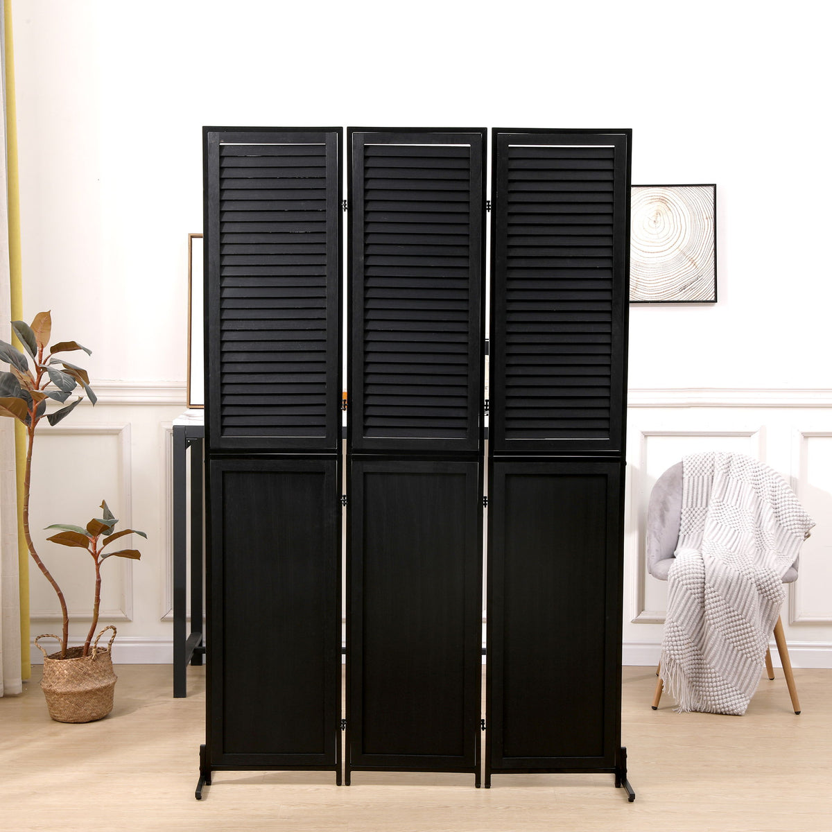 Rustic 3 Panel Room Dividers And Folding Privacy Screen