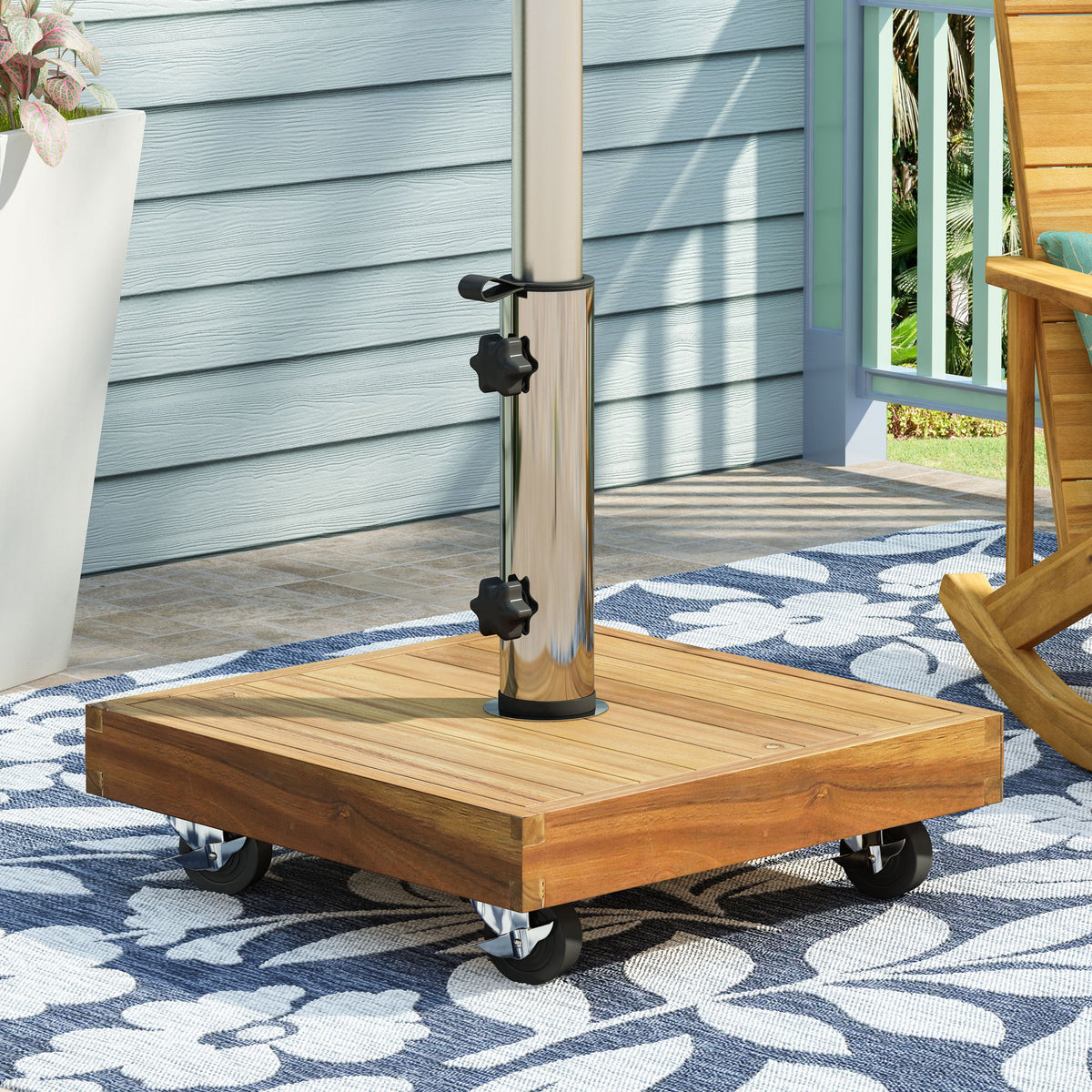 Ralph - Square Umbrella Base - Teak