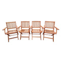 Foldable Patio Dining Set, Folding Chairs, Indoor And Outdoor Universal (Set of 4) - Teak