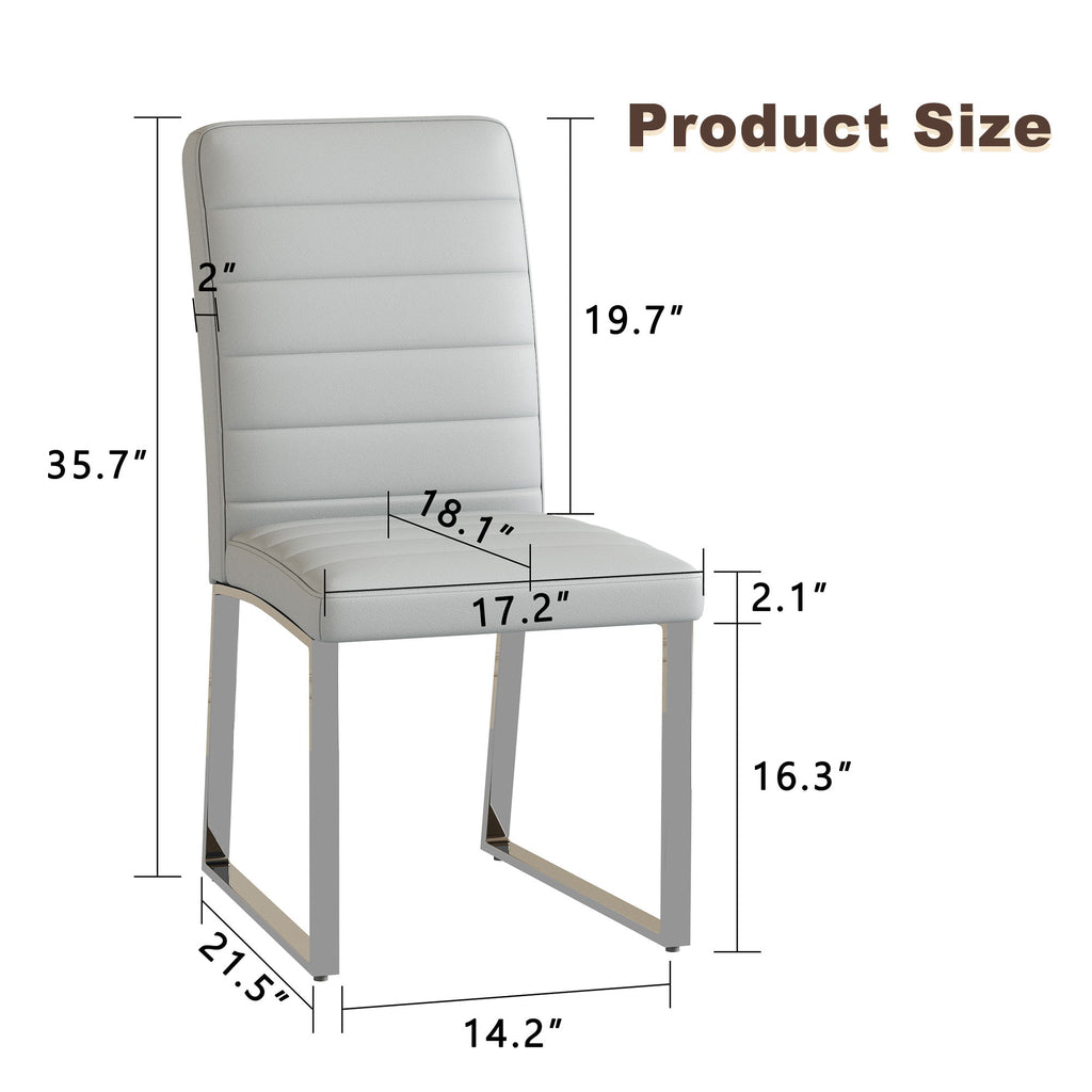 Oversized Dining Chairs (Set of 4) - Light Gray