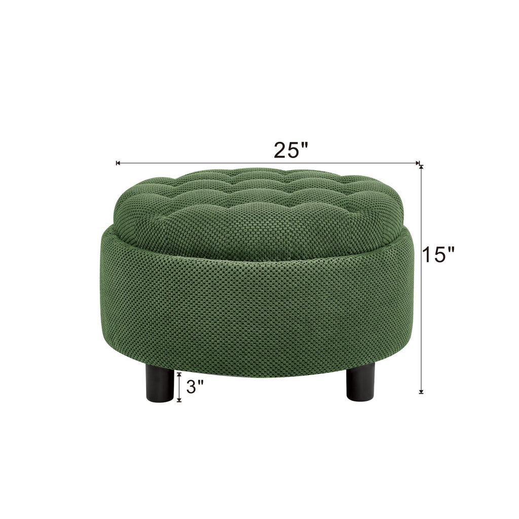 Storage Round Footstool Table Ottoman