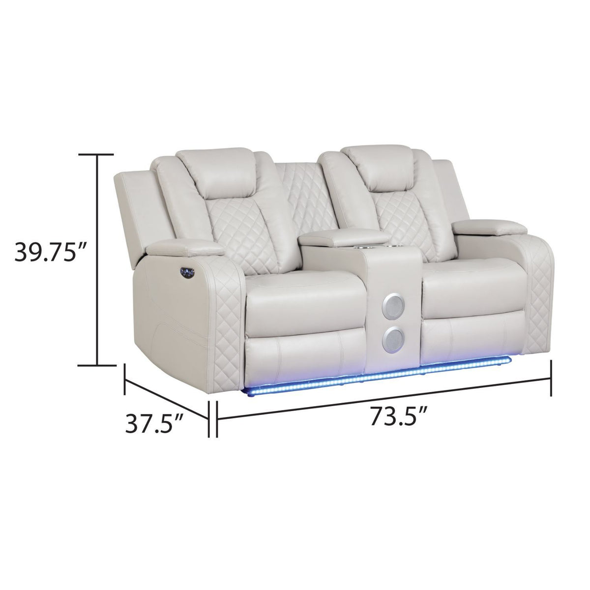 Benz - Power Recliner Set With LED Lighting And USB Charging
