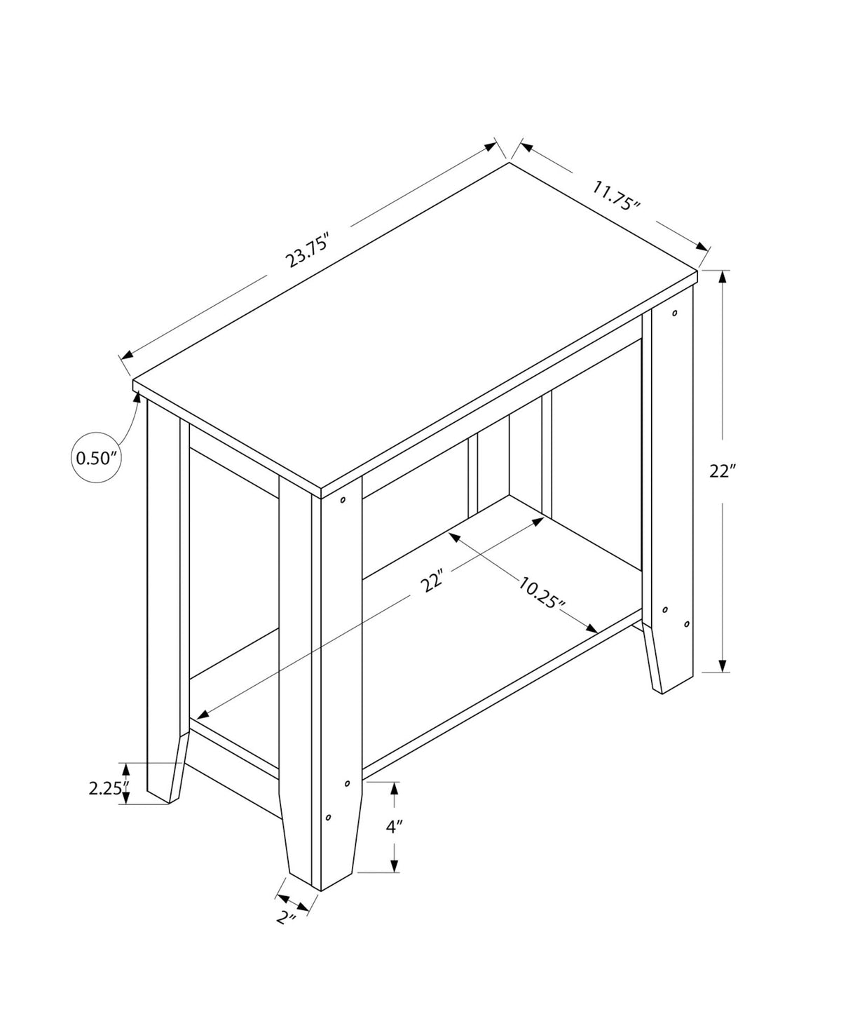 Accent Table, Side Transitional, Elegant Design