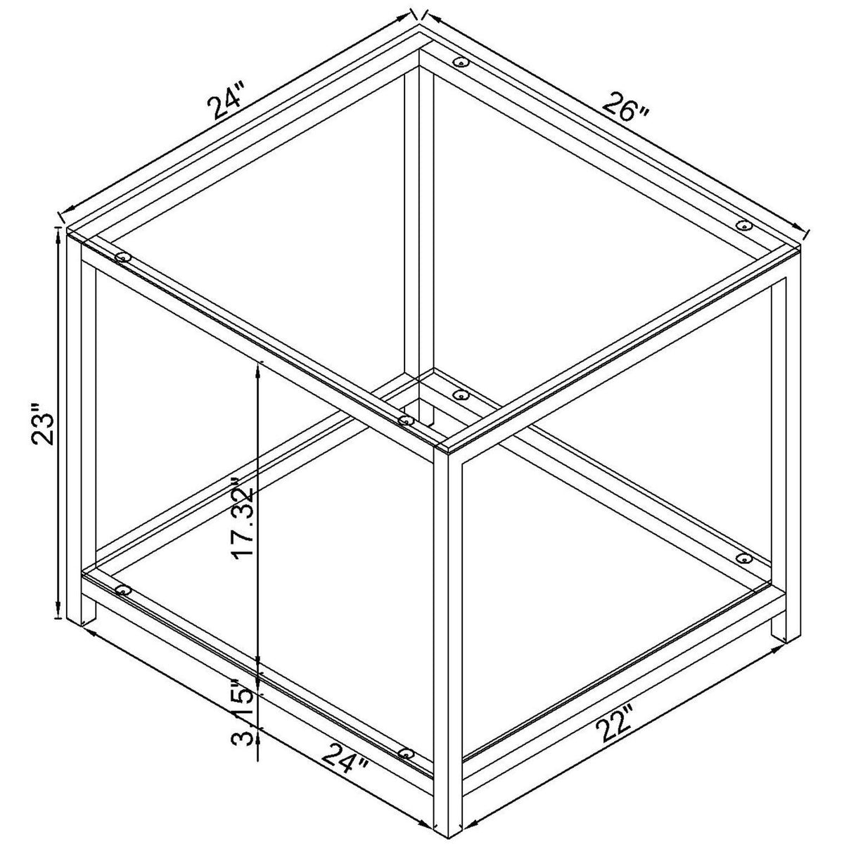 Weston - 1 Shelf Side End Table - Nickel