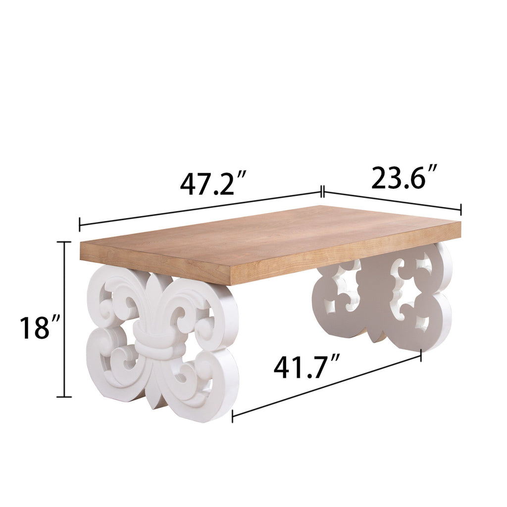 Ornate Scroll Base Coffee Table