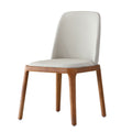 Modern Dining Chairs, Wooden Legs (Set of 2) - Gray