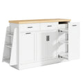 Kitchen Sideboard With Sliding Door Cabinet, 3 Tier Spice Rack