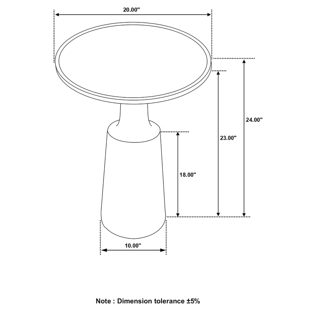 Pedestal Accent Table With Round Lipped Top
