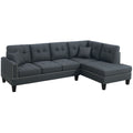 2 Piece Sectional Set With Nailhead Trim, Sofa And Matching Accent Pillows - Charcoal