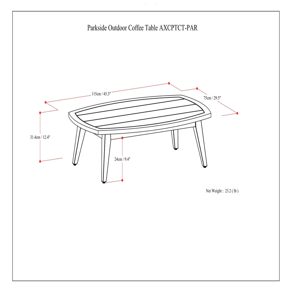 Parkside - Outdoor Coffee Table - Light Teak