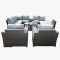 Patio 12 Piece Outdoor Seating Group With Cushions - Gray Mix