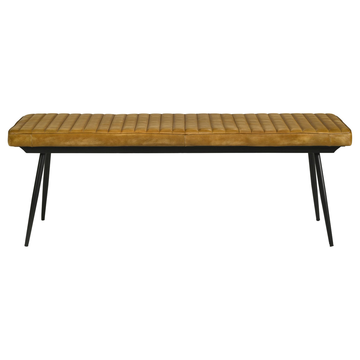 Tufted Cushion Side Bench With Tapered Legs