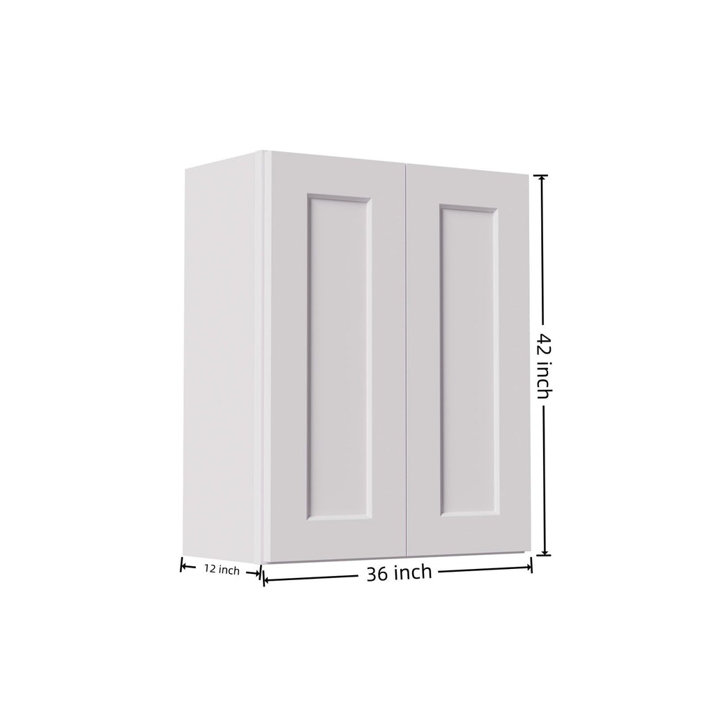 Shaker Wall Cabinet With Soft Close Hinges, Adjustable Shelves, Double Door