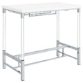 Tonneson - Bar Table With Trestle Base And Wine Storage - White