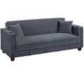 Modern Convertible Sofa With Hidden Storage USB Port, Cup Holder