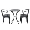 Ambrosia - 3 Piece Bistro Set With Leaf Motifs Top And Seat