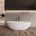 Soaking Bathtub, Freestanding, Solid Surface - Matte White