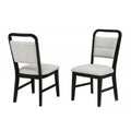 Dining Kitchen Side Chair With Curved Back Design (Set of 2) - Black / Gray