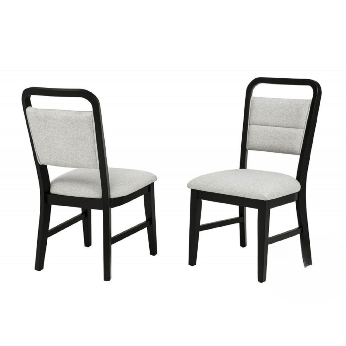 Dining Kitchen Side Chair With Curved Back Design (Set of 2) - Black / Gray