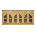 Sideboard Cabinet With 3 Drawers And 6 Arched Glass Doors