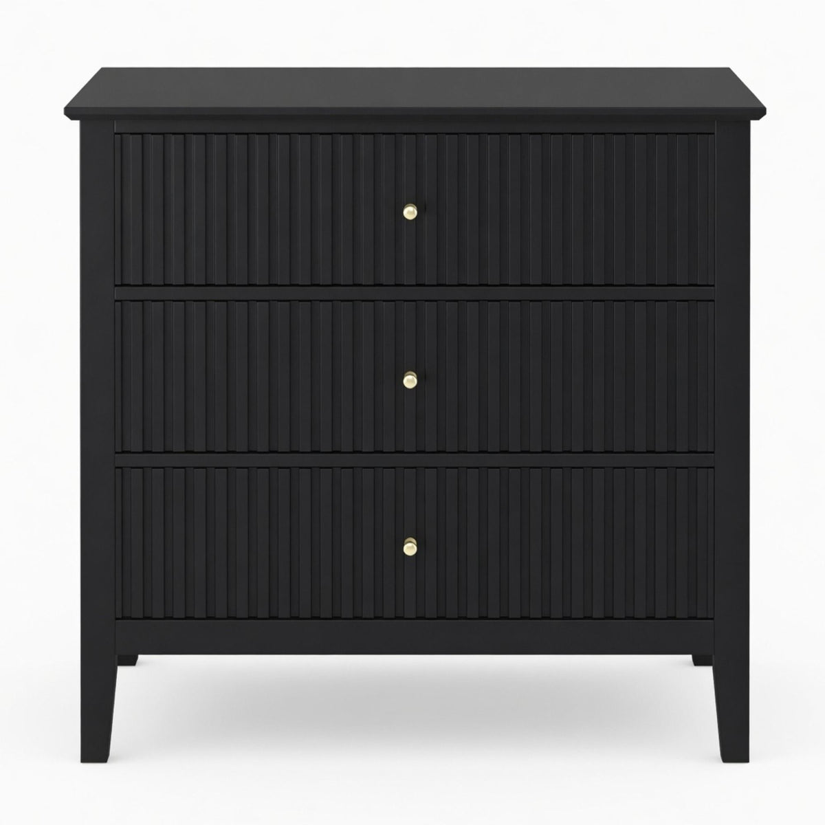 Fluted 3 Drawer Nightstand With Soft Close Slides