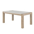 Vanilla - Real Marble Dining Table And Chair Set With Upholstery - Beige / Natural