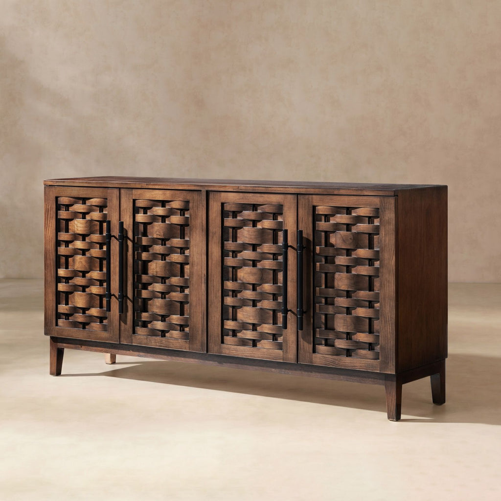 Koa - 4 Door Sideboard - Dark Brown