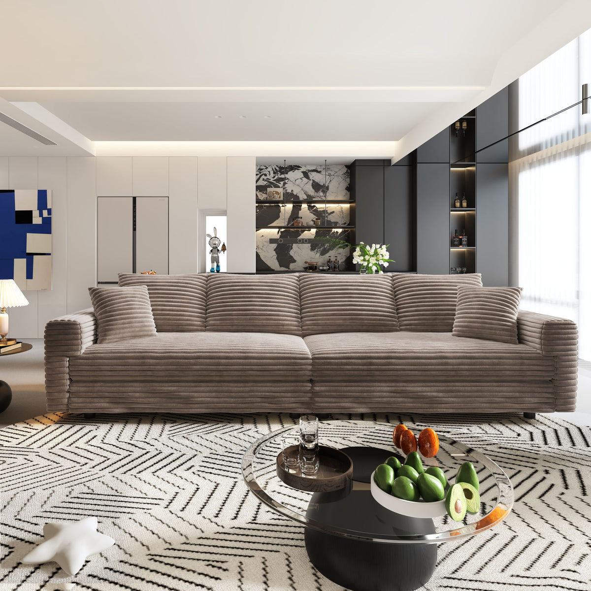 4 Seat Sofa, Deep Seat Couches With Soft Pillows